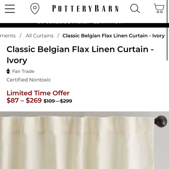 Pottery barn drapes set of 2 - Picture 2 of 3